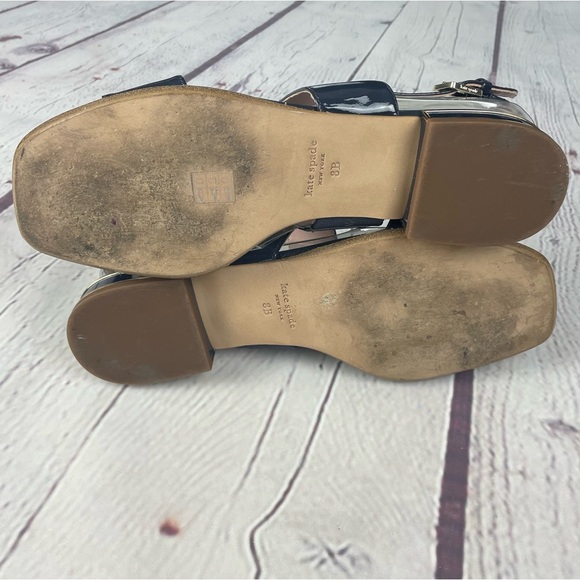 Kate Spade Merritt Slingback Dress Sandals Patent Leather Navy Blue Size 8 - Picture 6 of 15